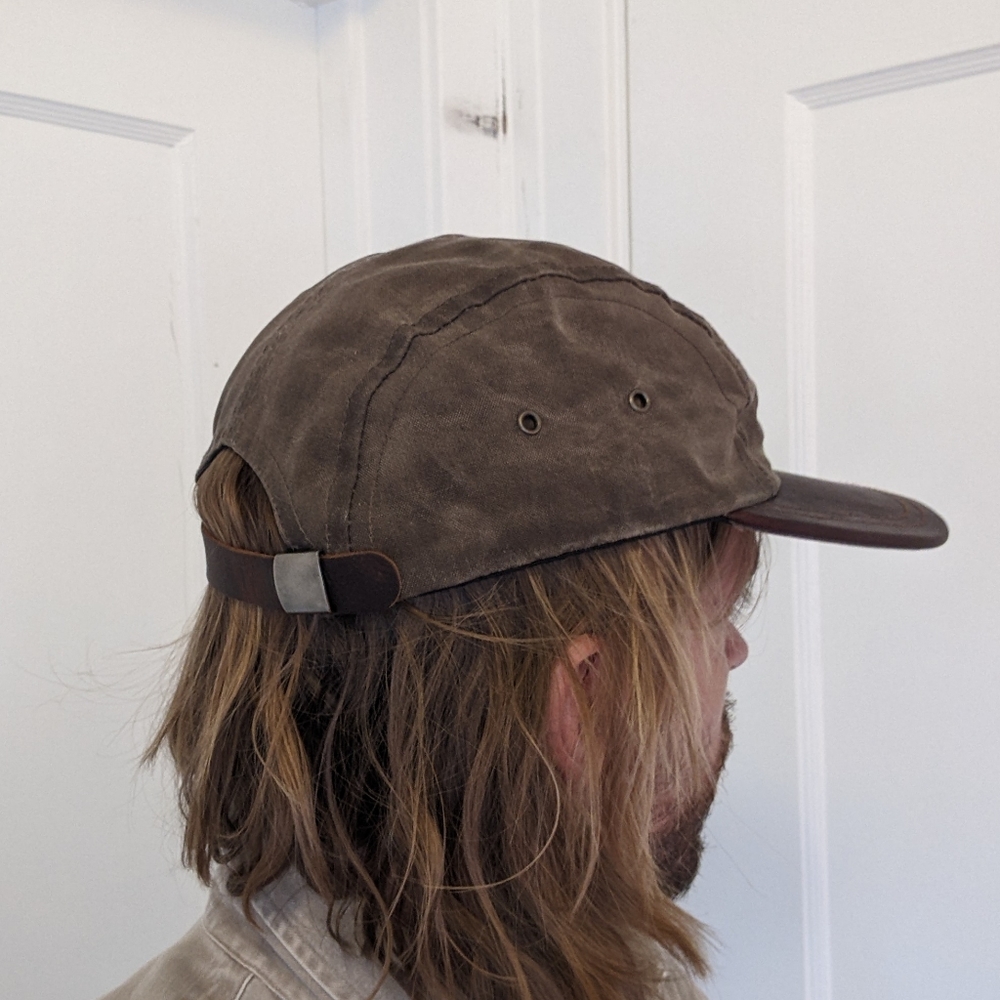 Hardmill waxed canvas/leather 5 panel hat